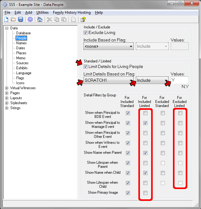 People Filters screen
